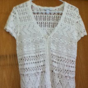 White Lacy Cotton Sweater